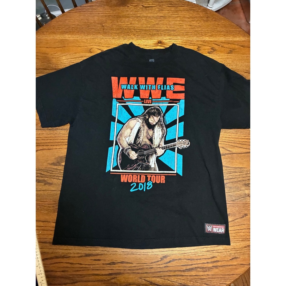 WWE Elias Walk With Elias Live World Tour 2018 Wrestling Graphic T-Shirt Black L